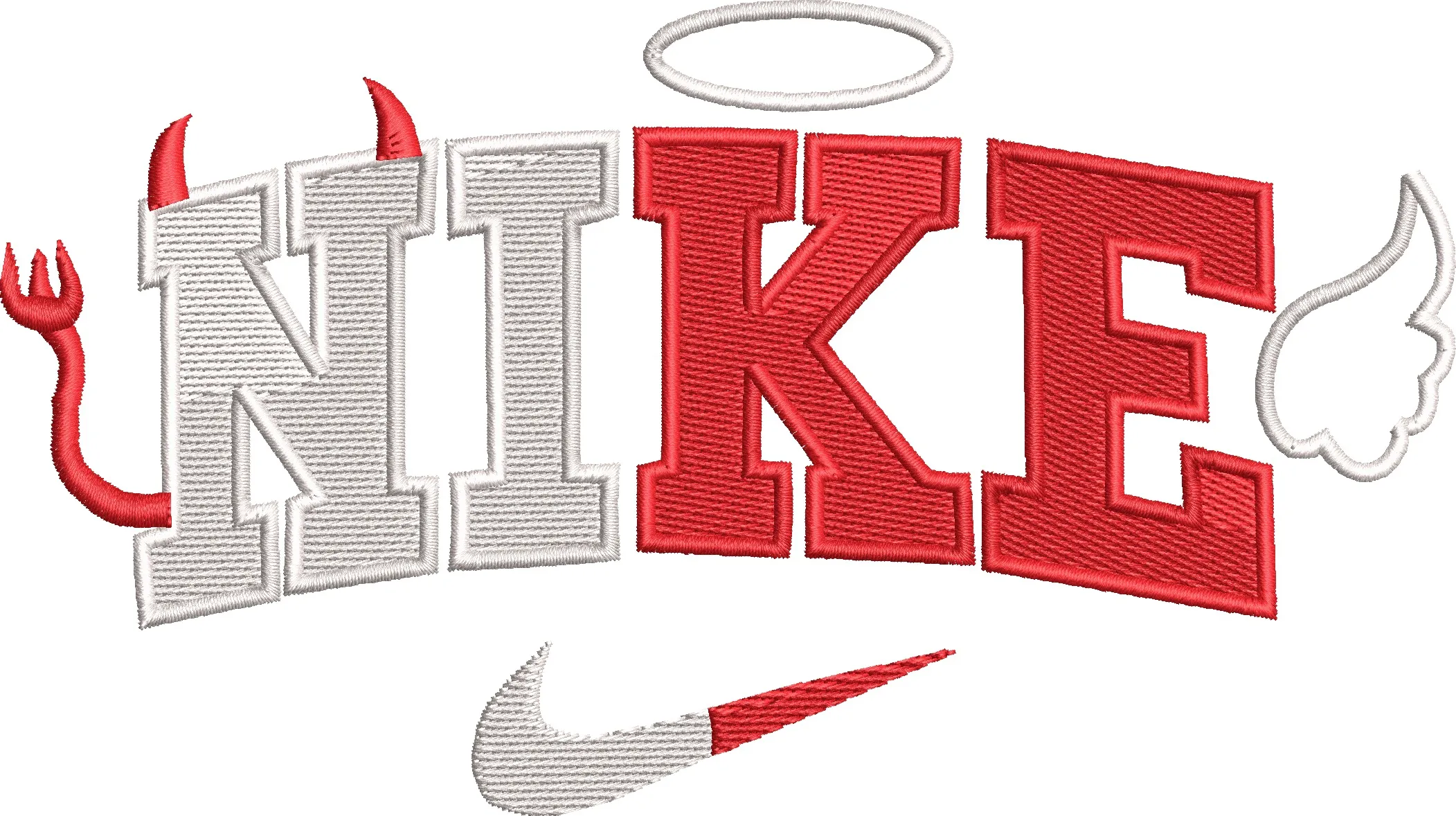 Alternative view of  Nike Devil and Angel Text Logo 