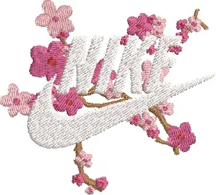 Alternative view of  Nike Logo with Cherry Blossoms 