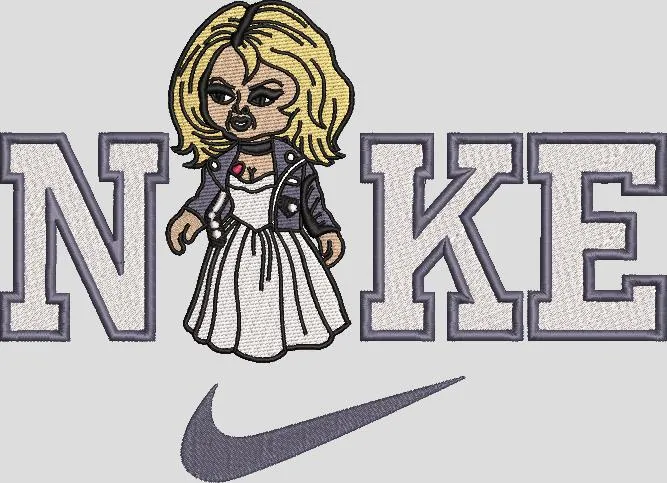 Alternative view of  Nike Logo with Chucky's Bride Character 