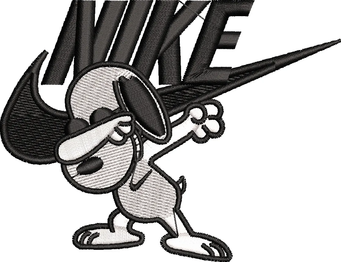Alternative view of  Nike Logo with Dabbing Dog Cartoon 