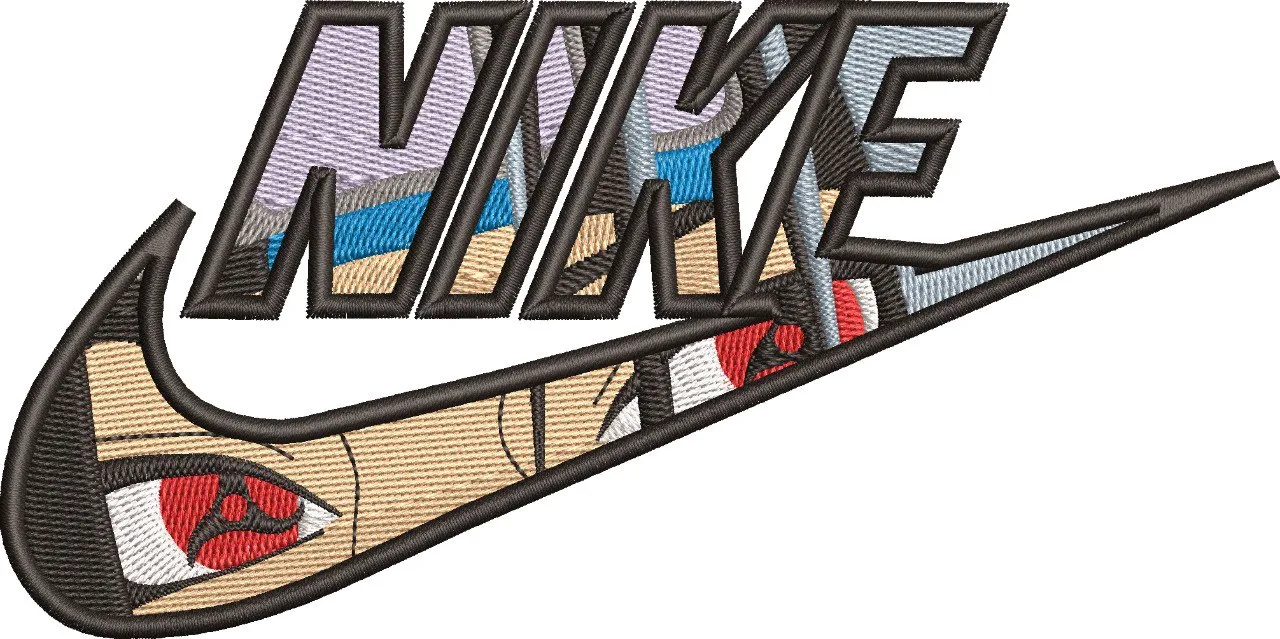 Alternative view of  Nike Logo with Naruto Itachi Sharingan Eyes 