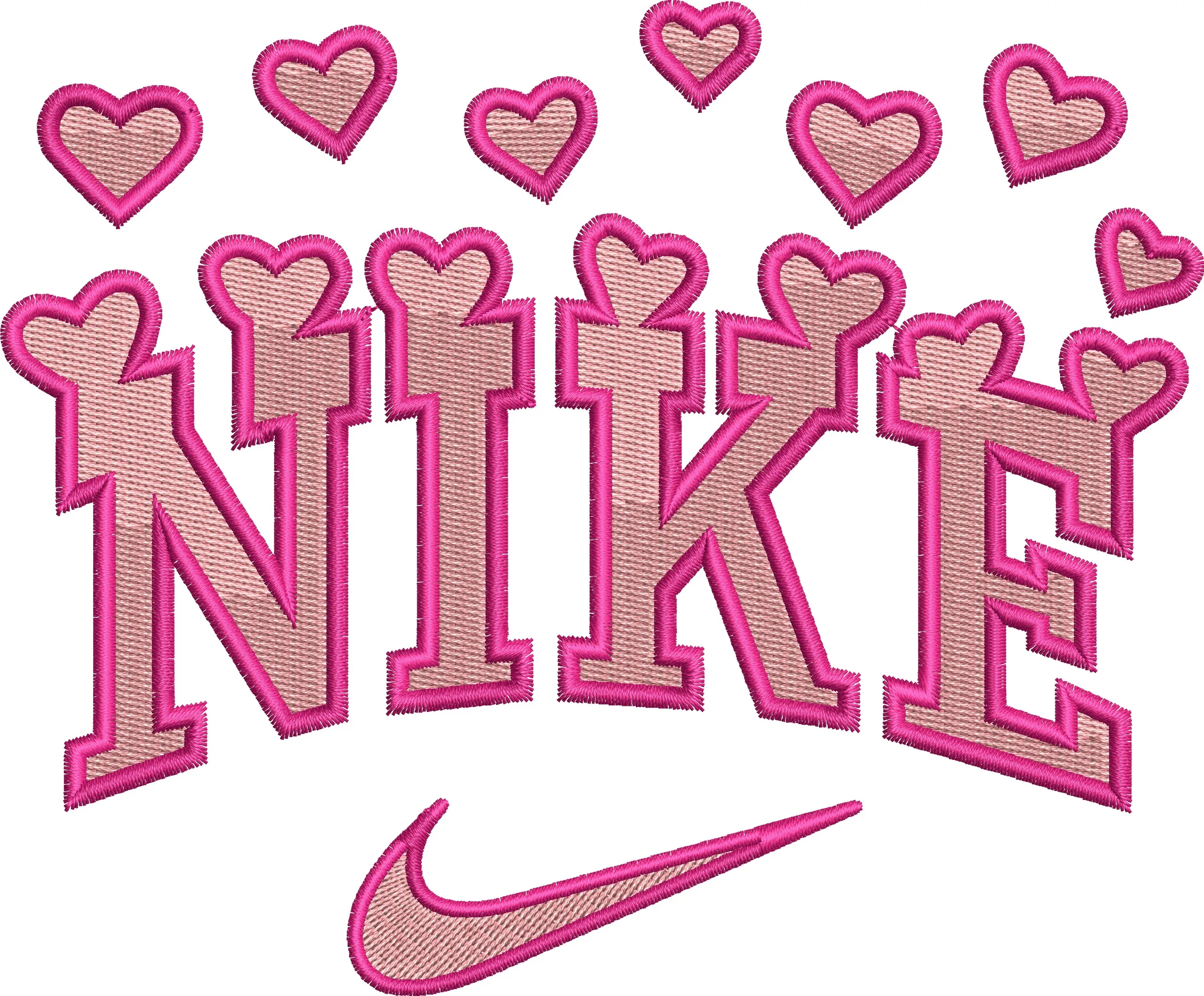 Alternative view of  Nike Logo with Pink Hearts Embroidery 