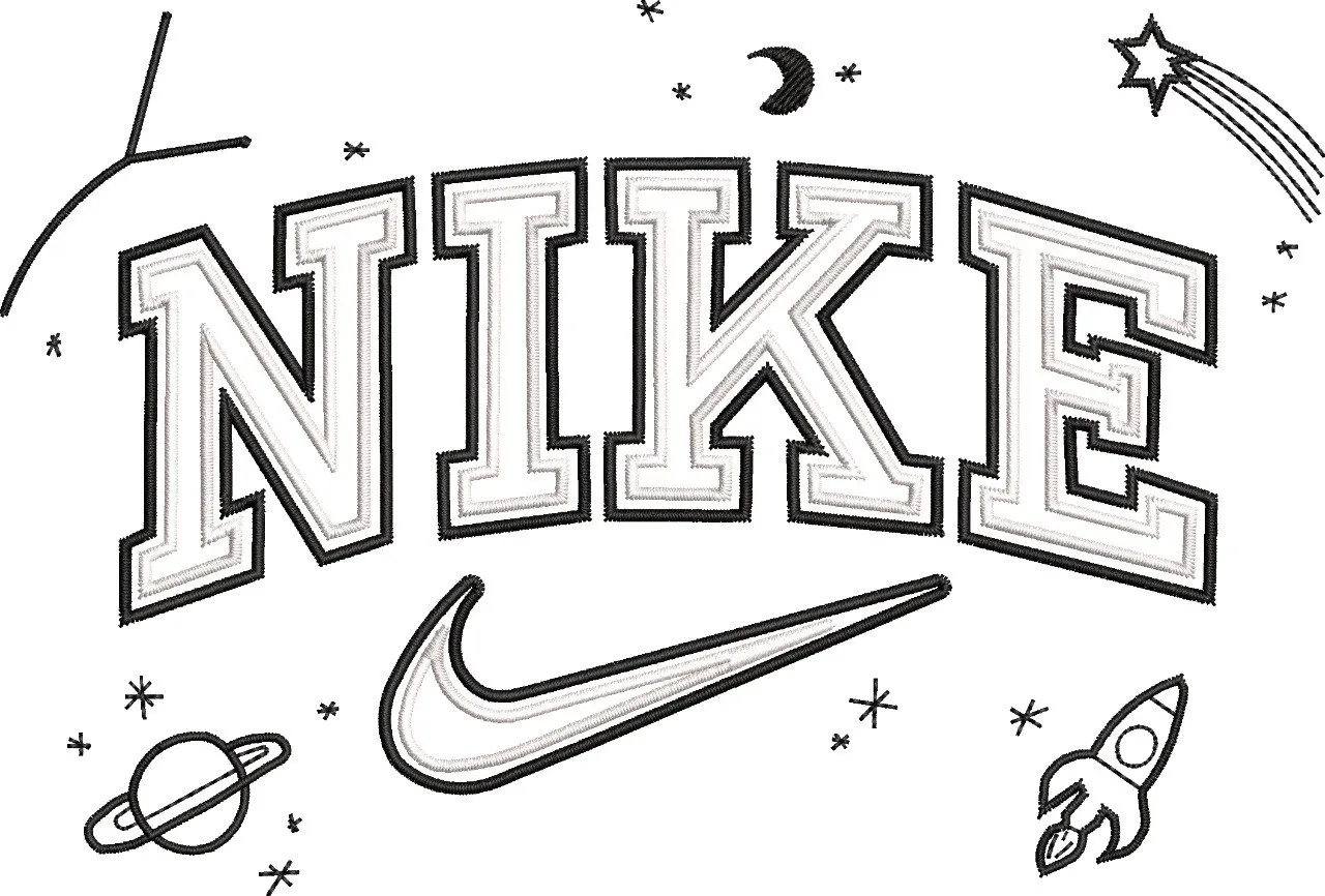Alternative view of  Nike Logo with Space Doodles 