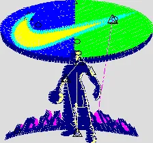 Alternative view of  Nike Swoosh with Abstract Figure and Geometric Symbols 