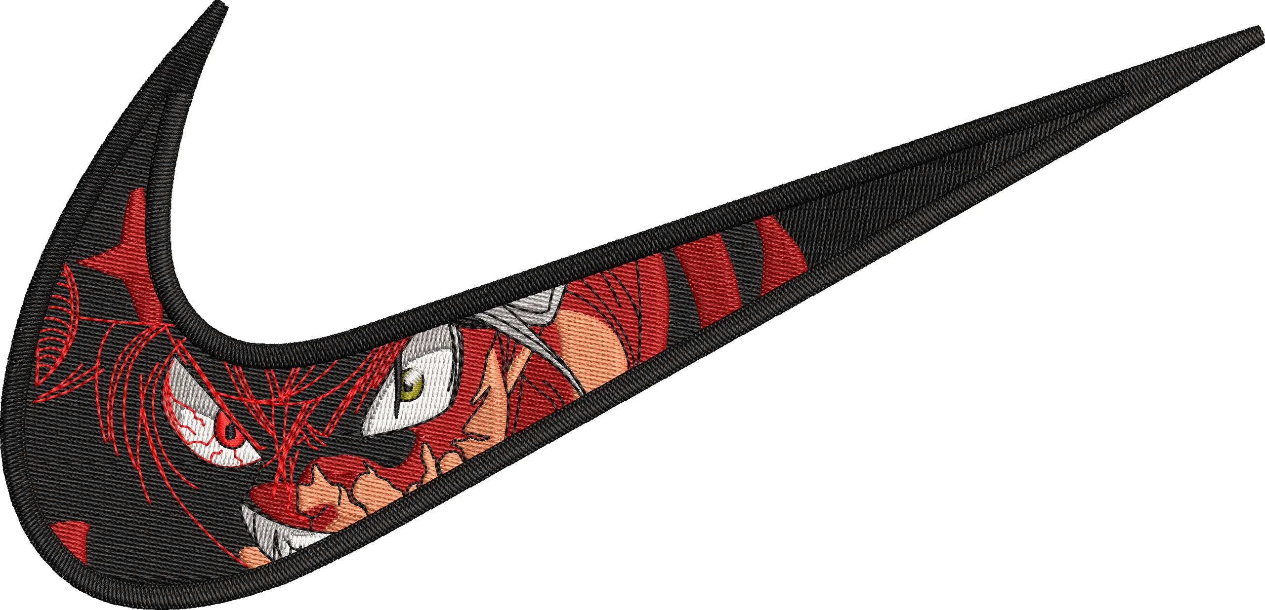 Alternative view of  Nike Swoosh with Kurama Eyes Design 