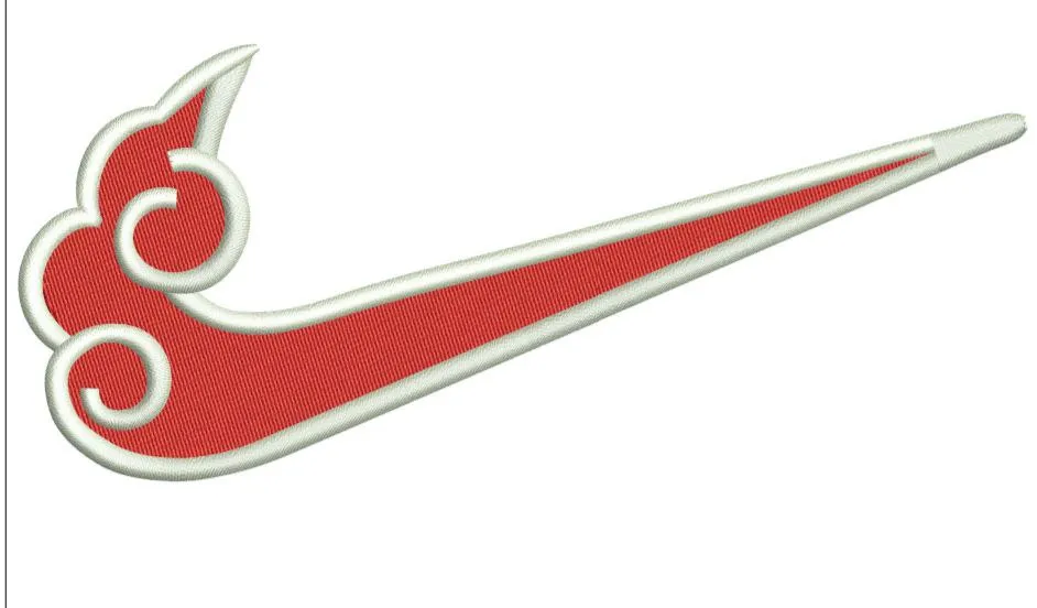 Alternative view of  Nike Swoosh with Naruto Akatsuki Cloud 