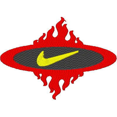 Alternative view of  Nike Swoosh with Red Flames Oval 