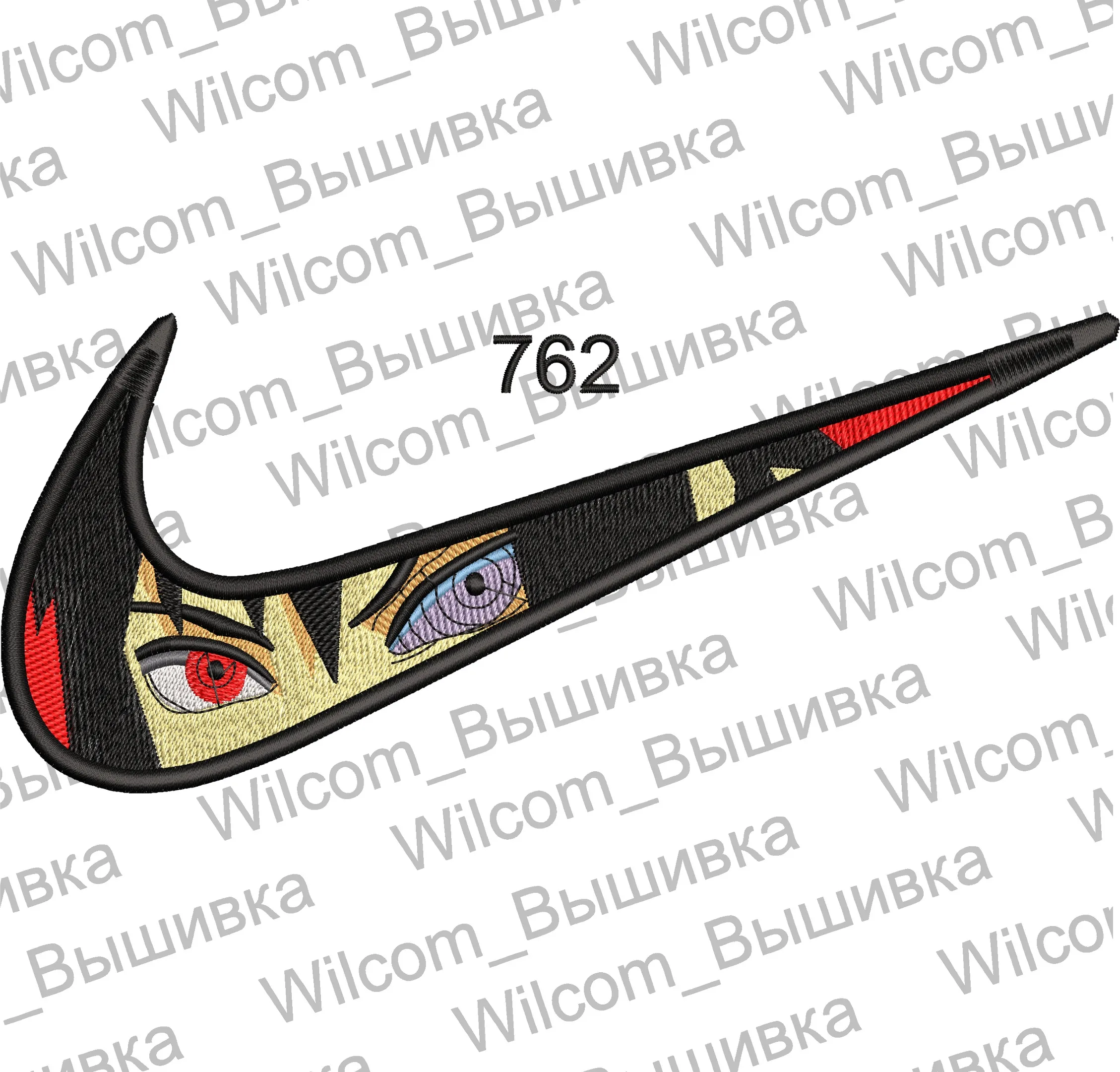 Alternative view of  Nike Swoosh with Sasuke Uchiha Eyes 