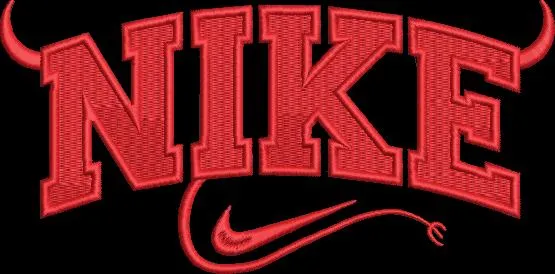 Alternative view of  Nike Text with Devil Horns and Tail 