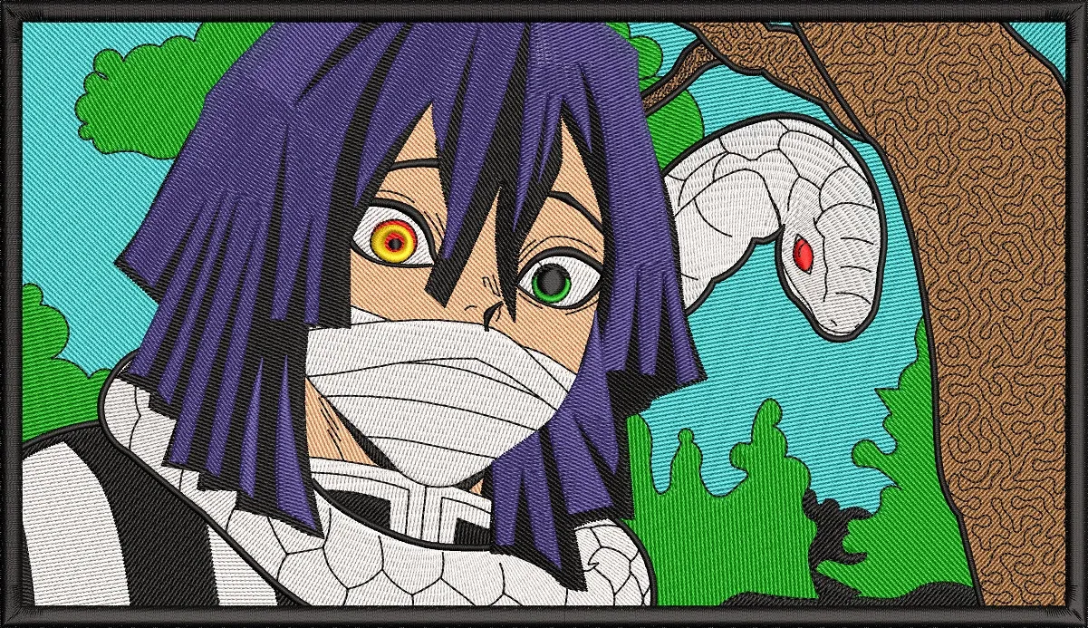 Alternative view of  Obanai Iguro with Kaburamaru Embroidery Style 