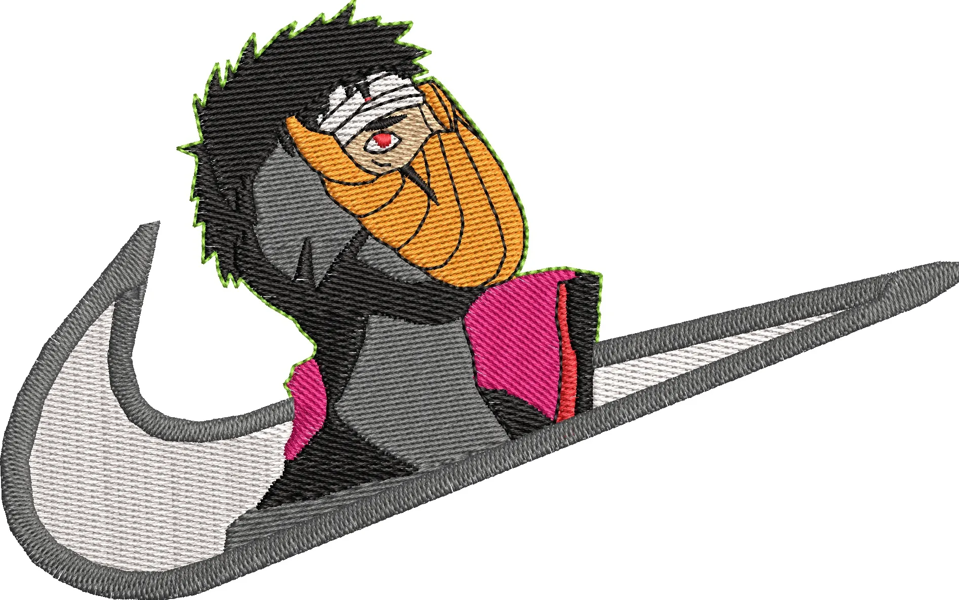 Alternative view of  Obito Uchiha in Nike Swoosh Style Embroidery 