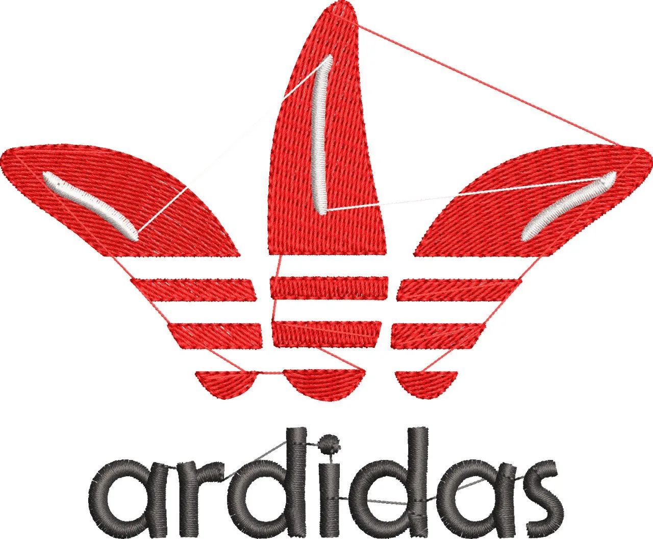 Alternative view of  Parody Red Adidas Trefoil Logo with Ardidas Text 