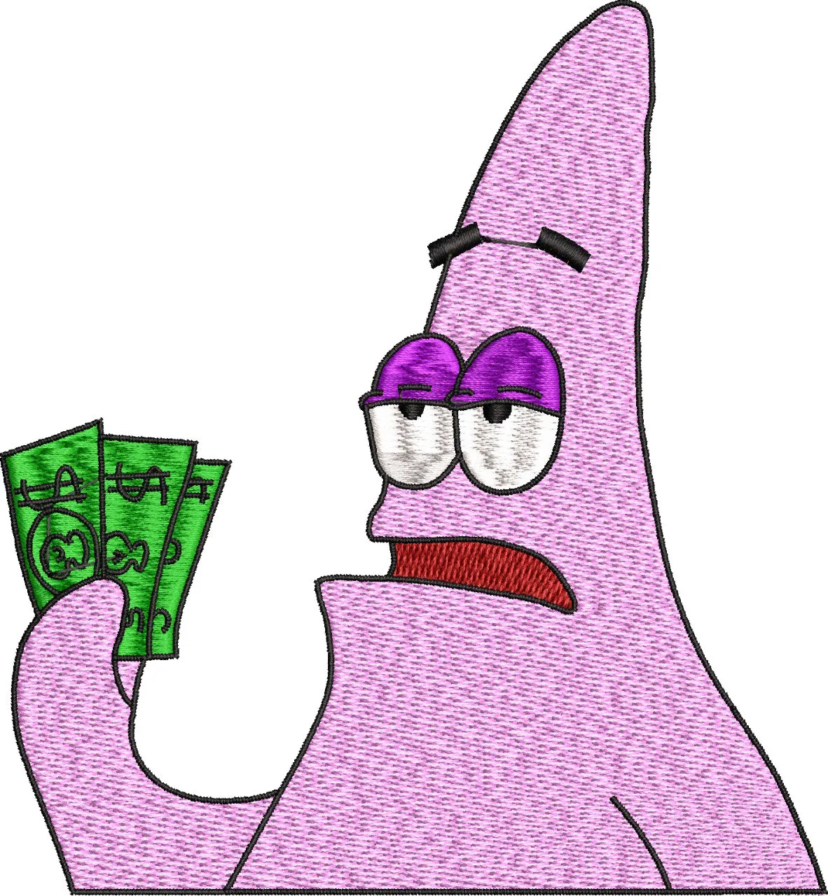 Alternative view of  Patrick Star Holding Money Embroidery 