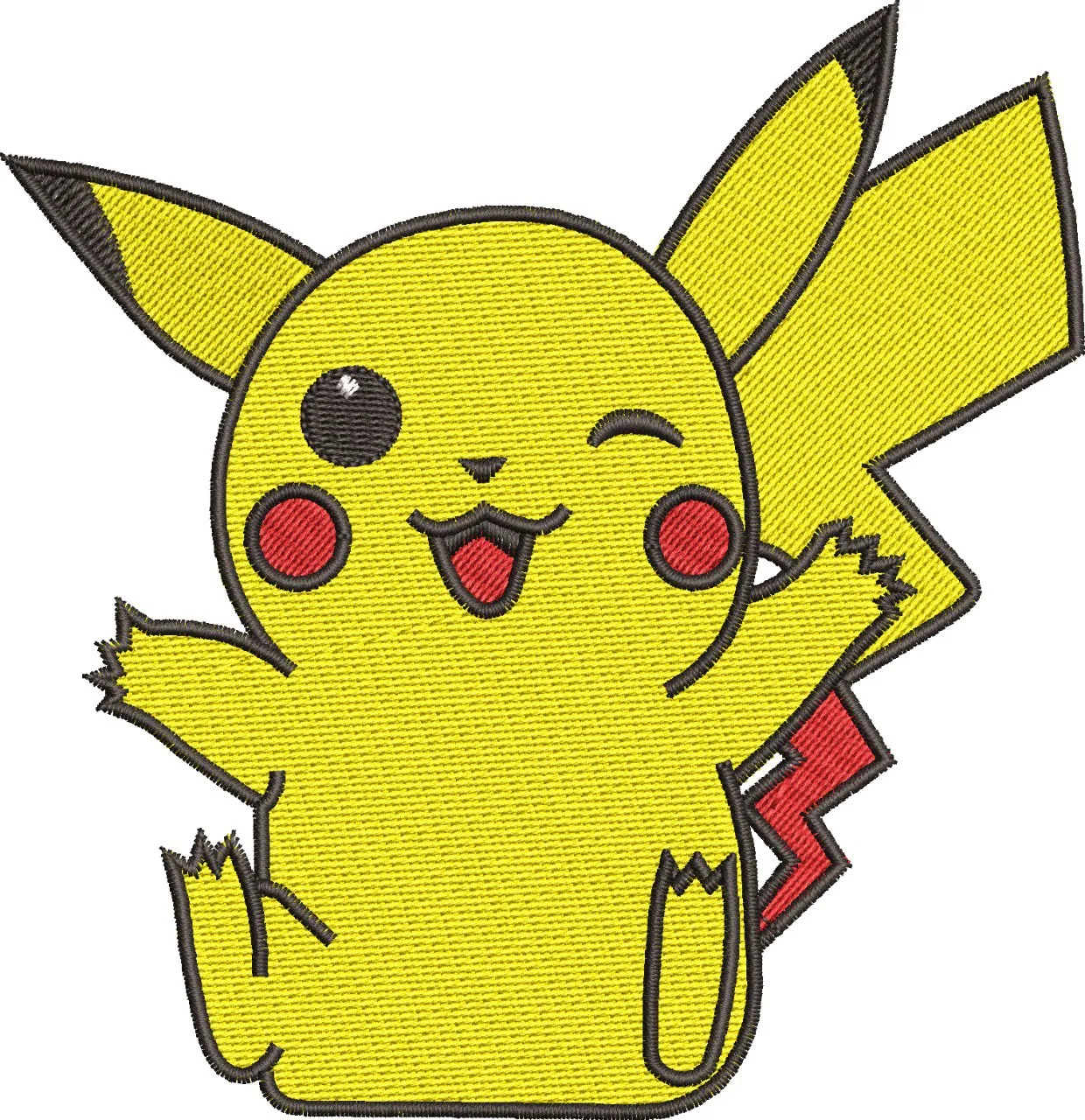 Alternative view of  Pikachu Winking Embroidered Patch 
