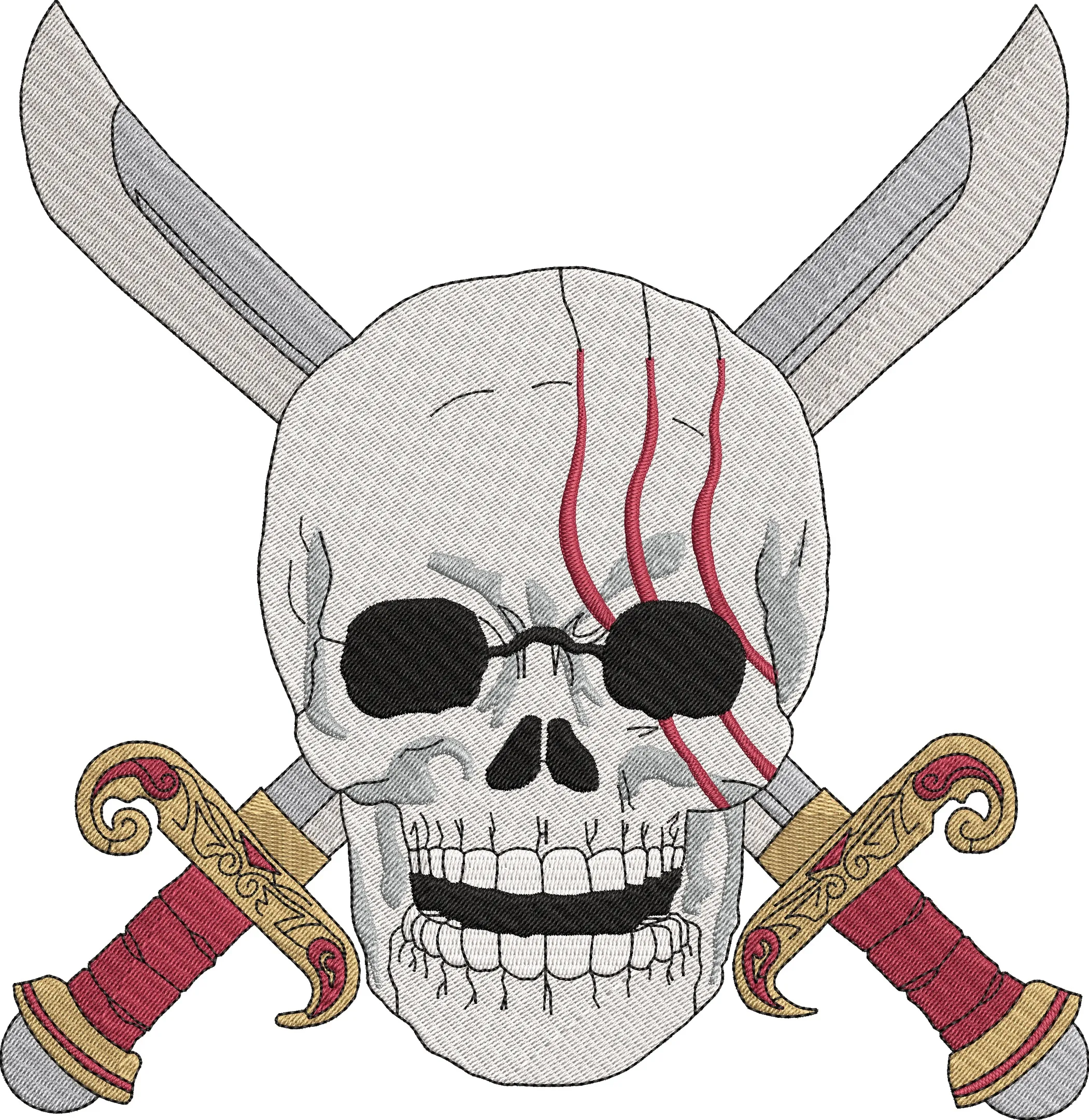 Alternative view of  Pirate Skull with Swords and Eye Patch 