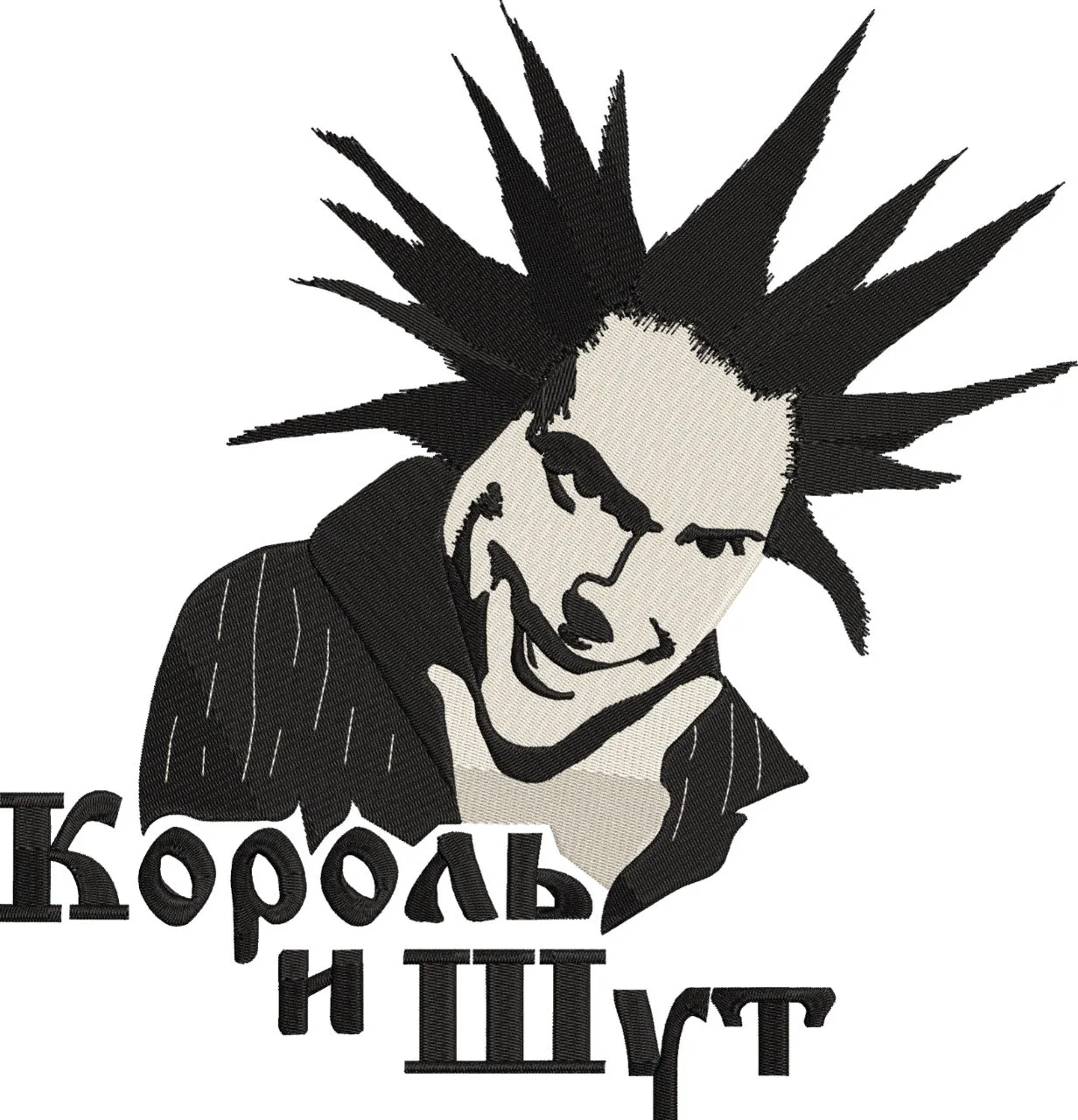 Alternative view of  Punk Rock Portrait with Cyrillic Text 