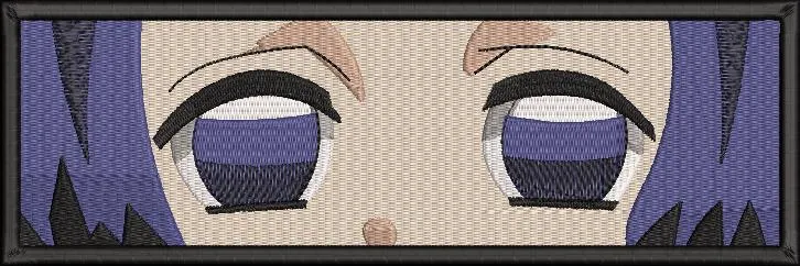 Alternative view of  Purple Haired Anime Eyes Closeup 