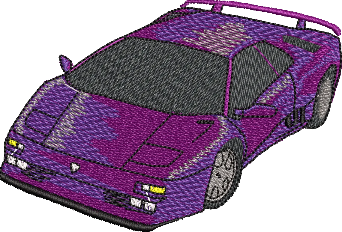 Alternative view of  Purple Sports Car Embroidery Patch 