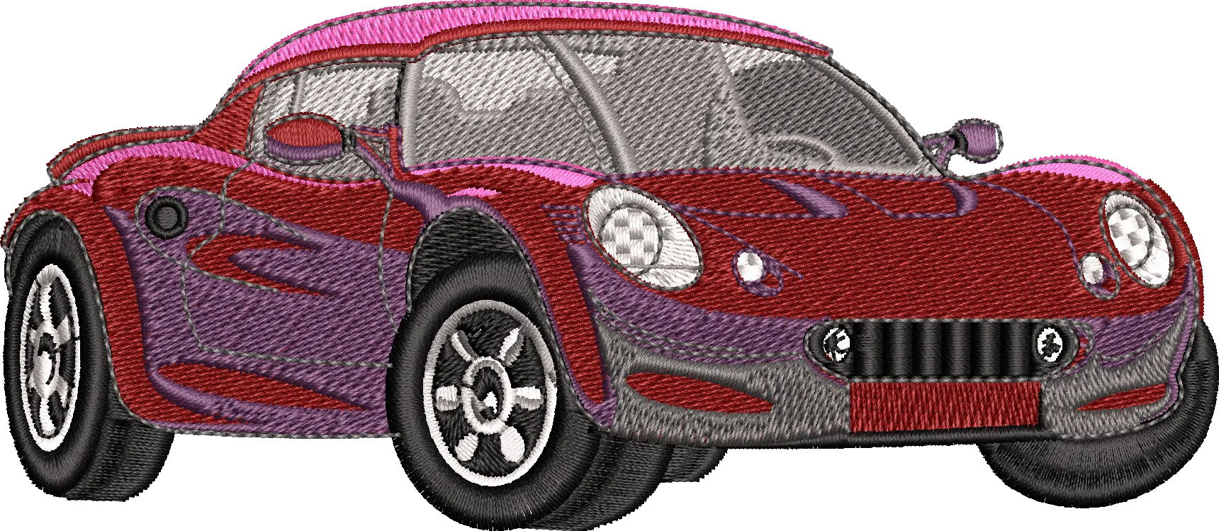 Alternative view of  Red Sports Car Embroidery Design 