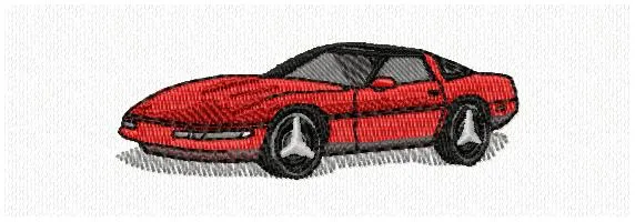 Alternative view of  Red Sports Car Side View Embroidery 