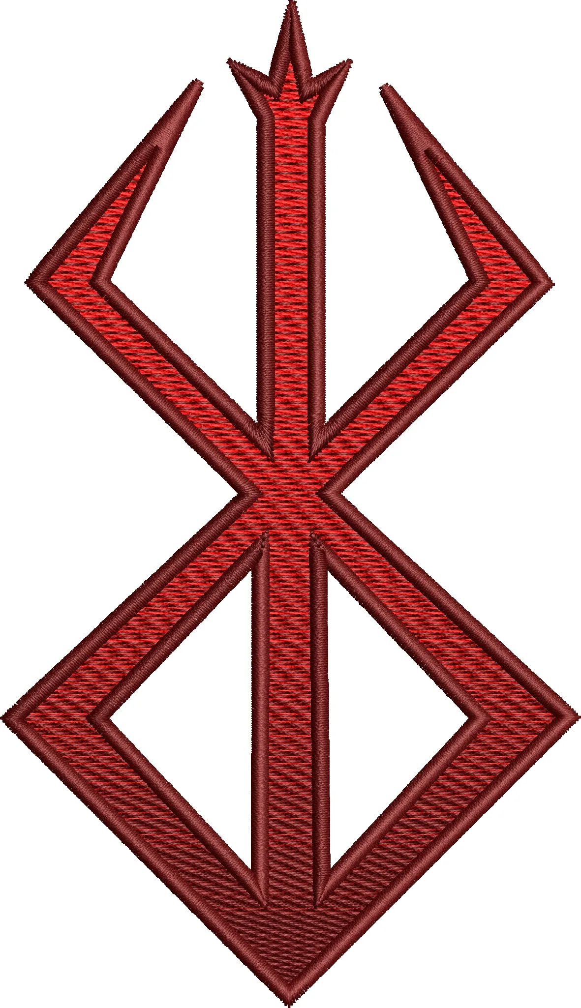 Alternative view of  Red Trident Rune Embroidery 