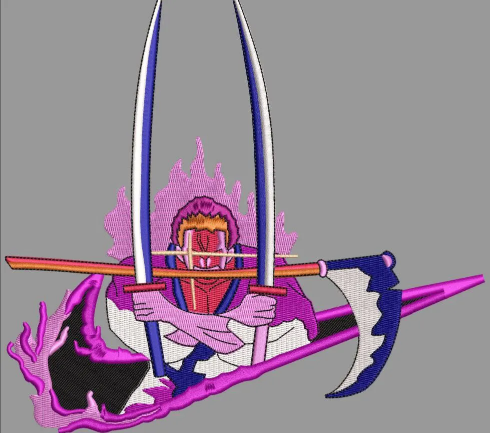 Alternative view of  Roronoa Zoro Embroidered with Purple Flame Aura 