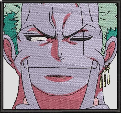Alternative view of  Roronoa Zoro Smiling Face Meme Embroidery 
