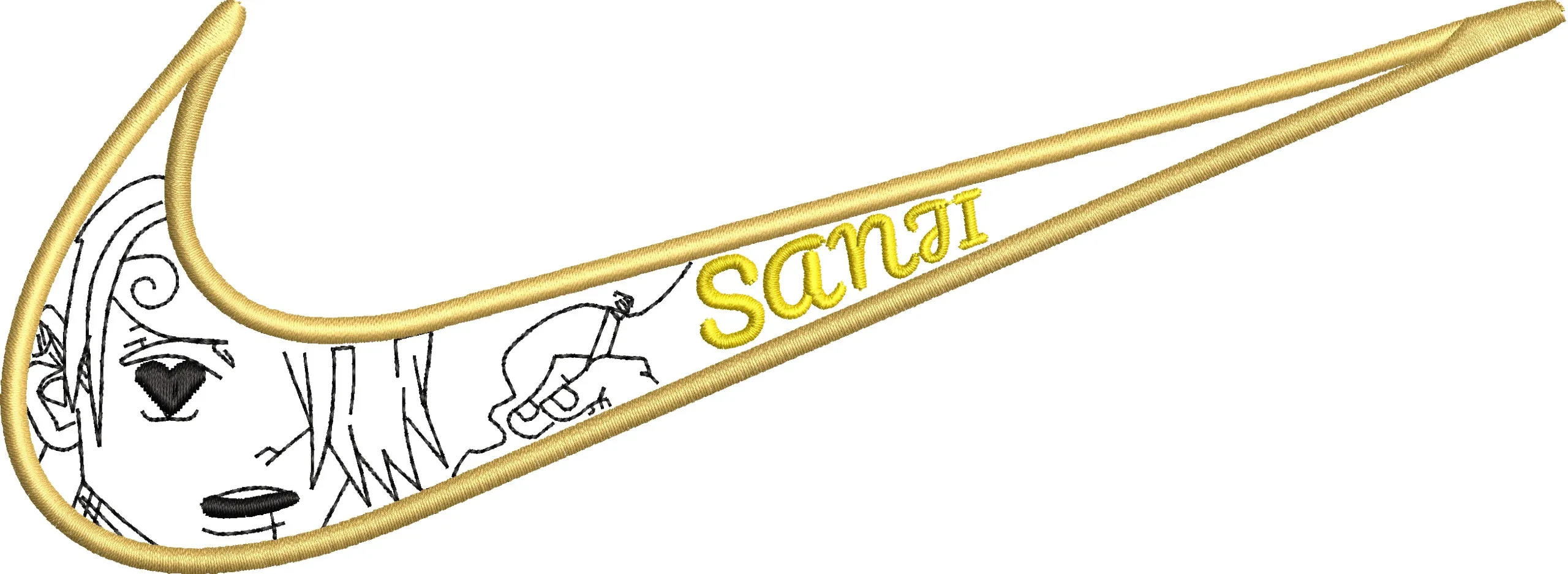 Alternative view of  Sanji One Piece in Gold Nike Swoosh 