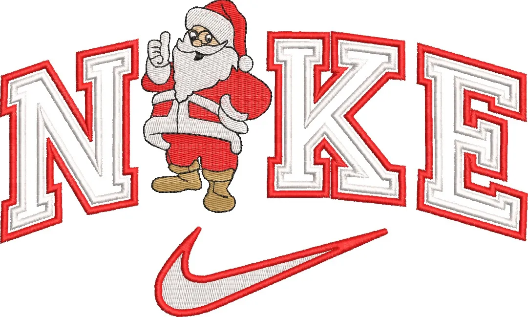 Alternative view of  Santa Claus with Nike Logo Text 