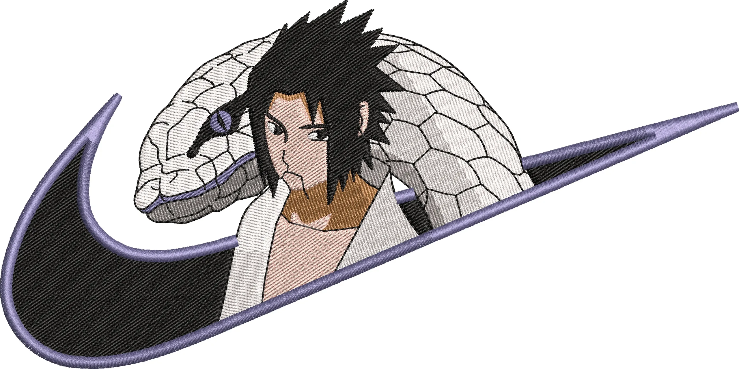 Alternative view of  Sasuke Uchiha with Snake in Nike Logo 