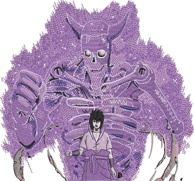 Alternative view of  Sasuke Uchiha with Susanoo Purple Aura 