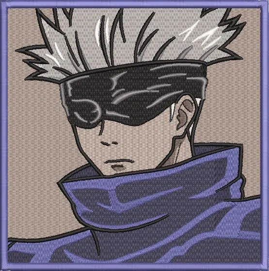 Alternative view of  Satoru Gojo Embroidery Style Portrait 
