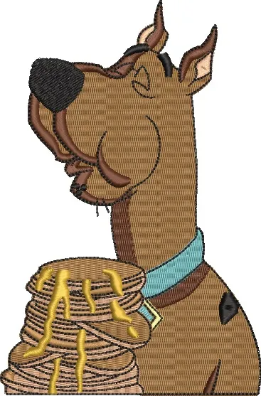 Alternative view of  Scooby Doo with Pancakes Stack Embroidery 