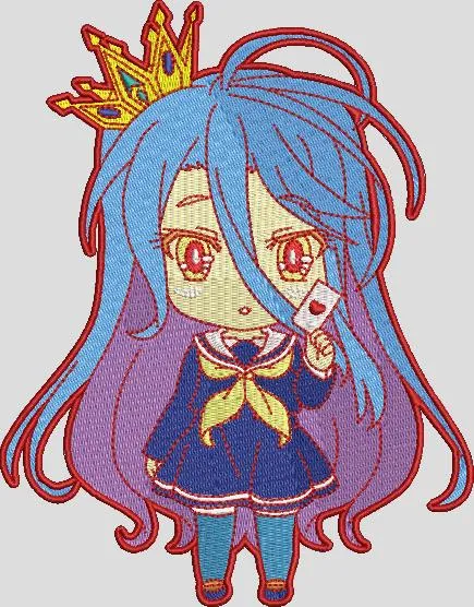 Alternative view of  Shiro from No Game No Life Holding Card 