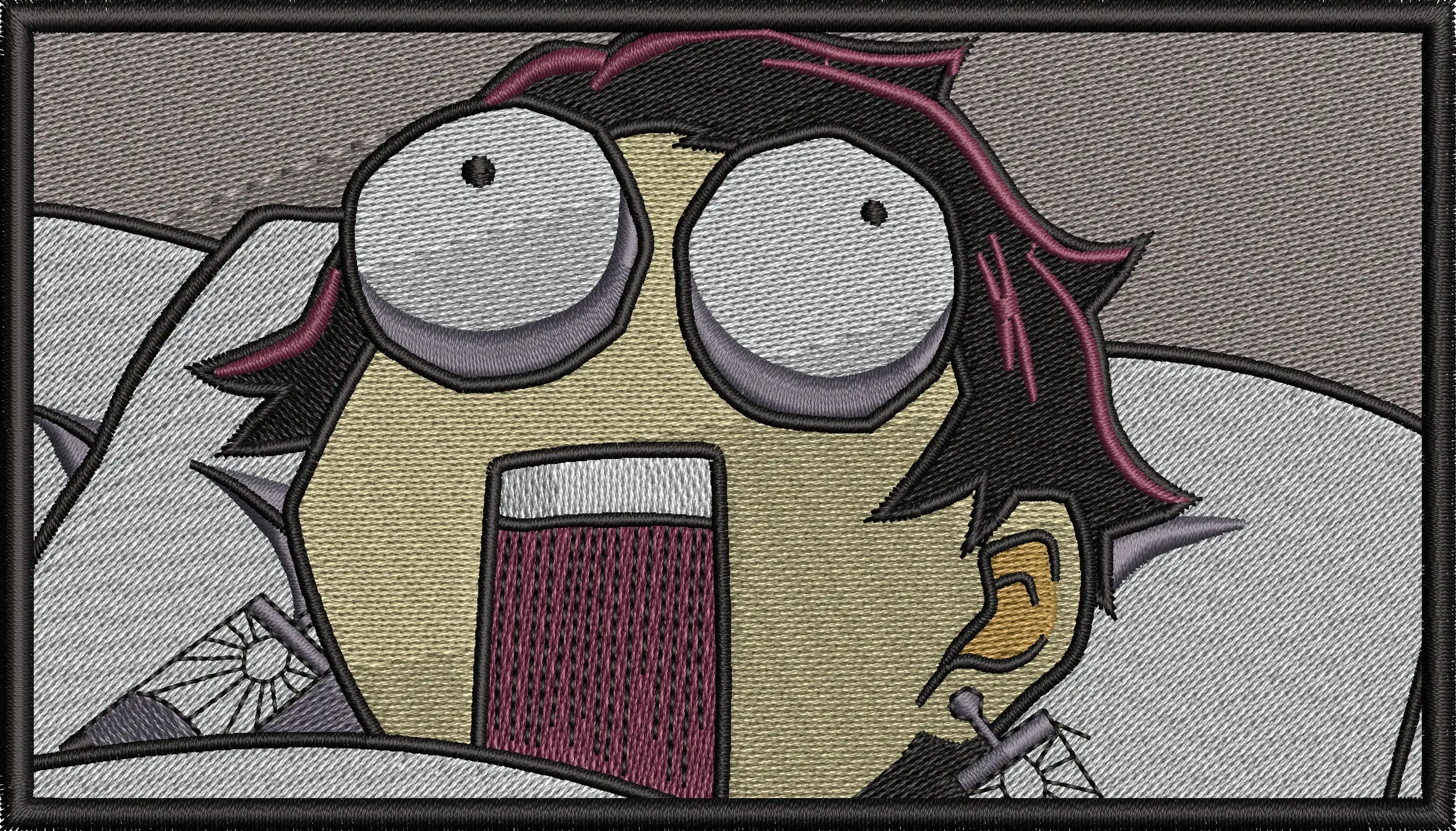 Alternative view of  Shocked Anime Boy Big Eyes Embroidery 