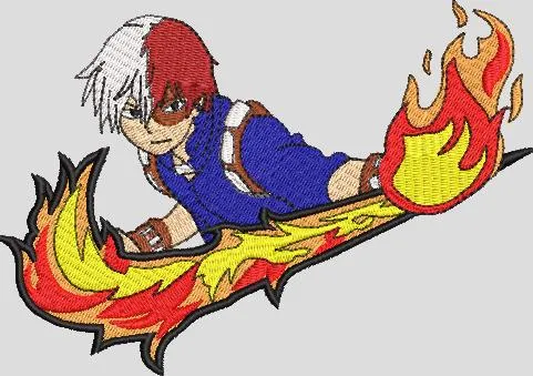 Alternative view of  Shoto Todoroki with Fire Embroidery Patch 