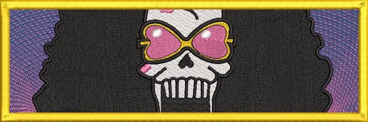 Alternative view of  Skull with Afro and Heart Sunglasses Patch 