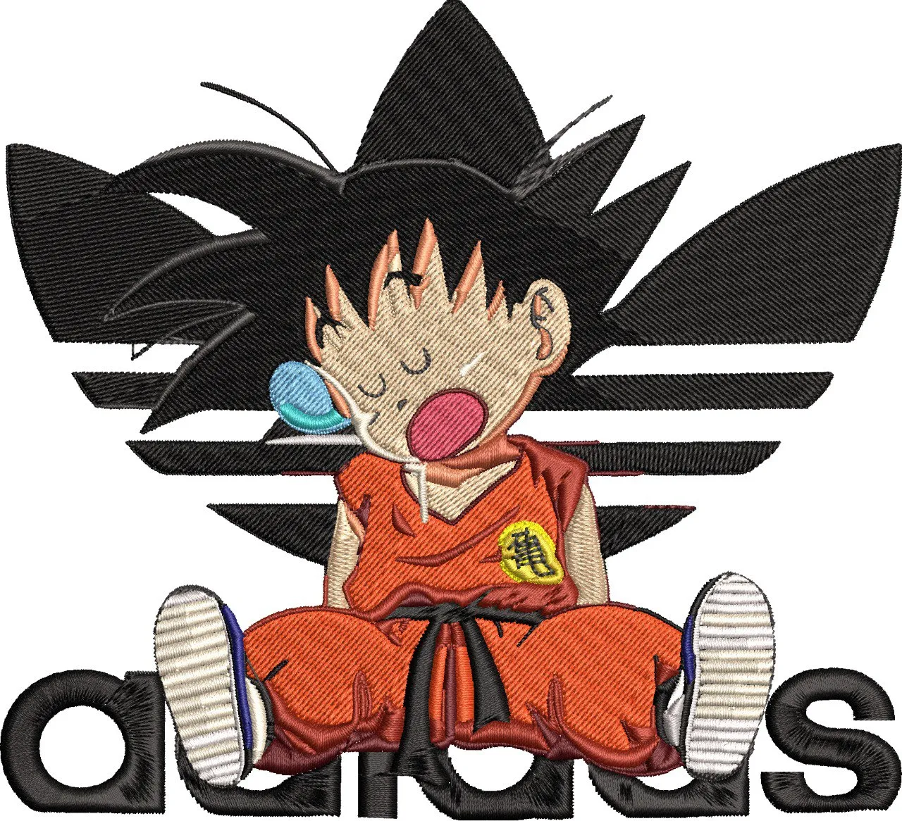 Alternative view of  Sleeping Kid Goku with Adidas Trefoil Logo 