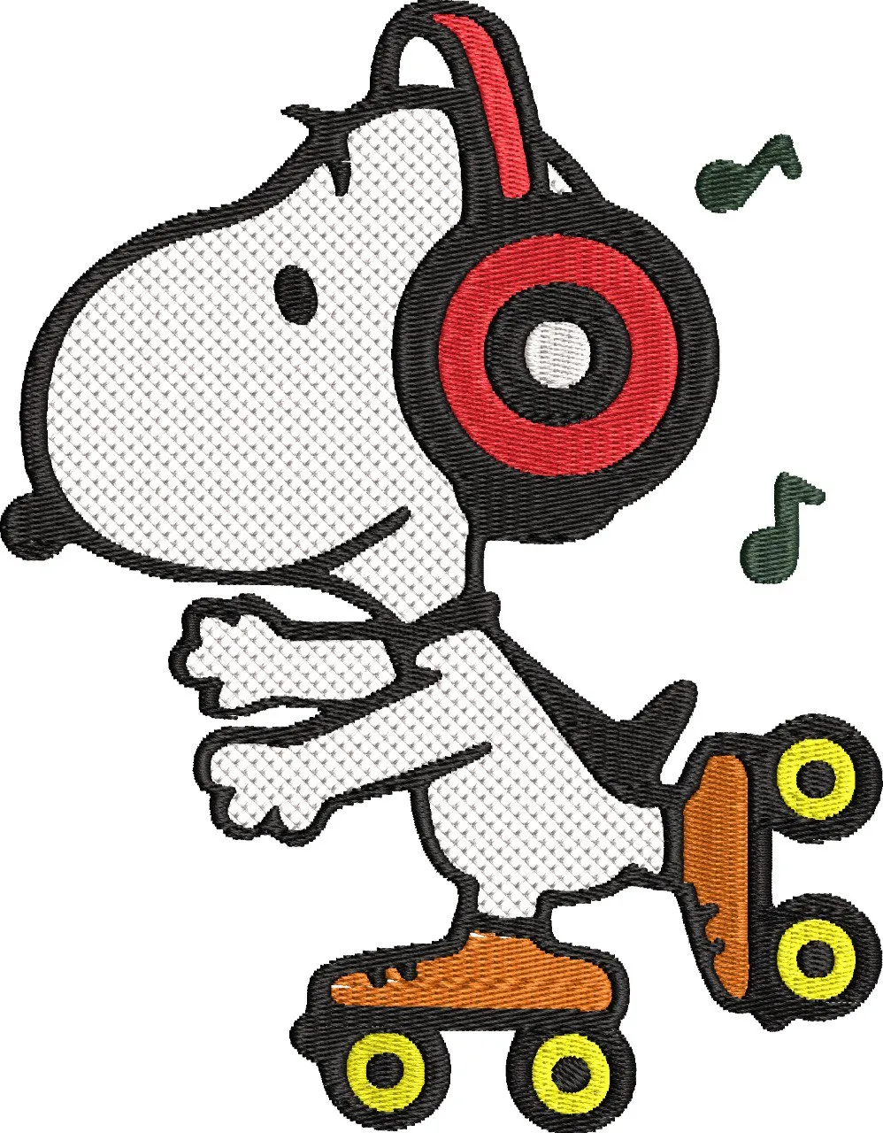 Alternative view of  Snoopy Roller Skating with Headphones 