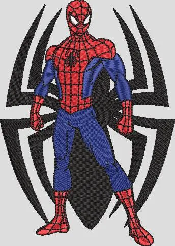 Alternative view of  Spider Man Standing Over Black Spider Emblem 