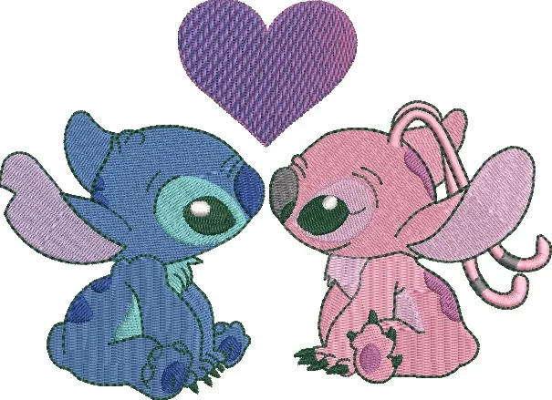 Alternative view of  Stitch and Angel with Heart Embroidery 