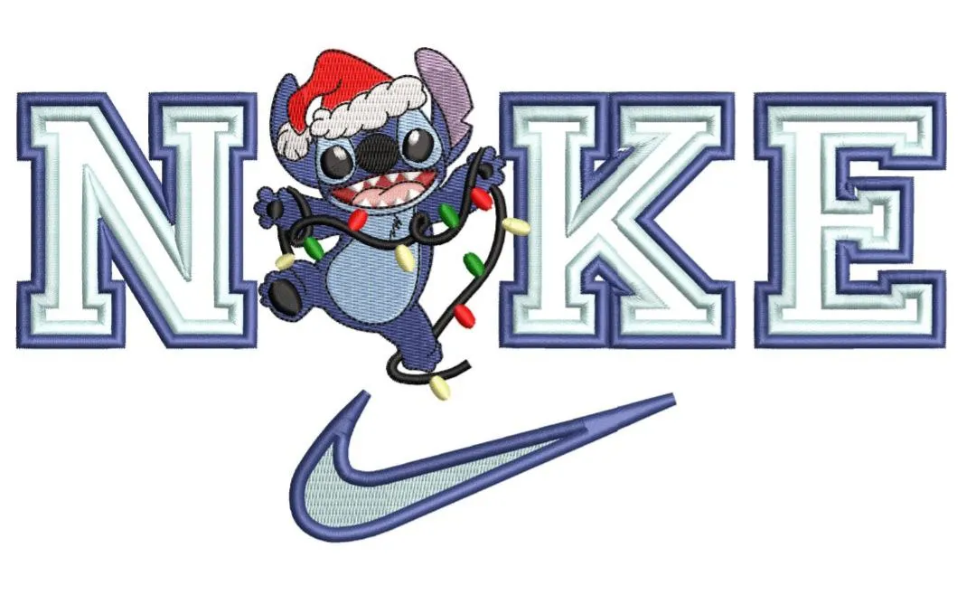 Alternative view of  Stitch with Christmas Lights in Nike Logo 