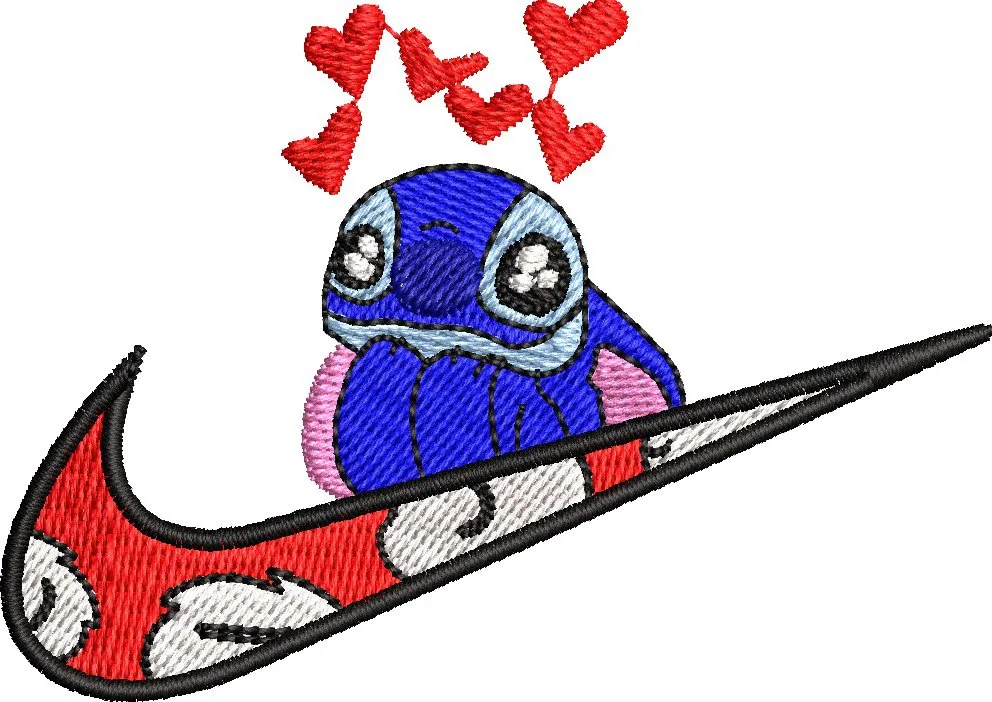 Alternative view of  Stitch with Nike Swoosh and Hearts 