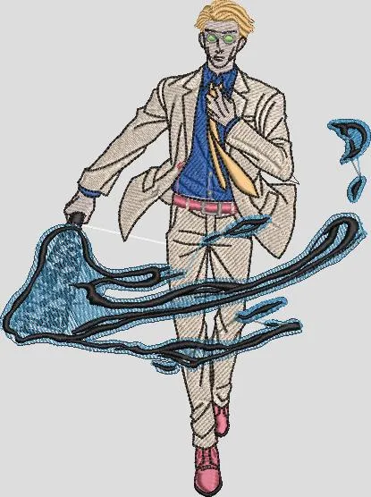 Alternative view of  Stylish Man with Flowing Blue Paint 