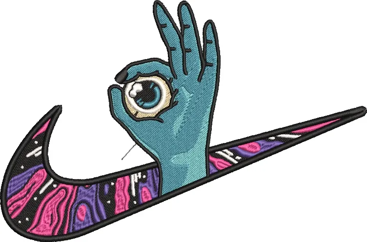 Alternative view of  Surreal Hand with Eyeball in Nike Swoosh 