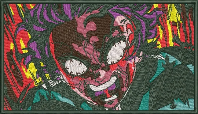 Alternative view of  Tanjiro Kamado Intense Battle Scene Embroidery 