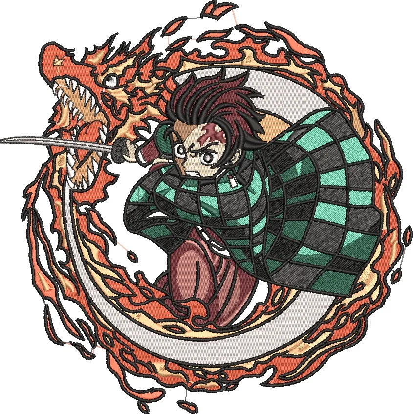 Alternative view of  Tanjiro Kamado with Flaming Dragon 