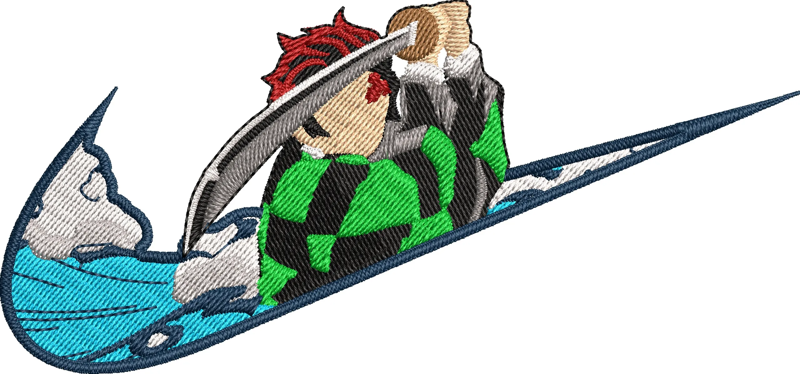 Alternative view of  Tanjiro Kamado with Nike Swoosh Water Effect 