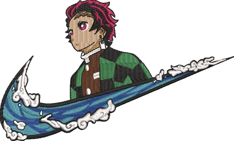 Alternative view of  Tanjiro with Water Nike Swoosh 