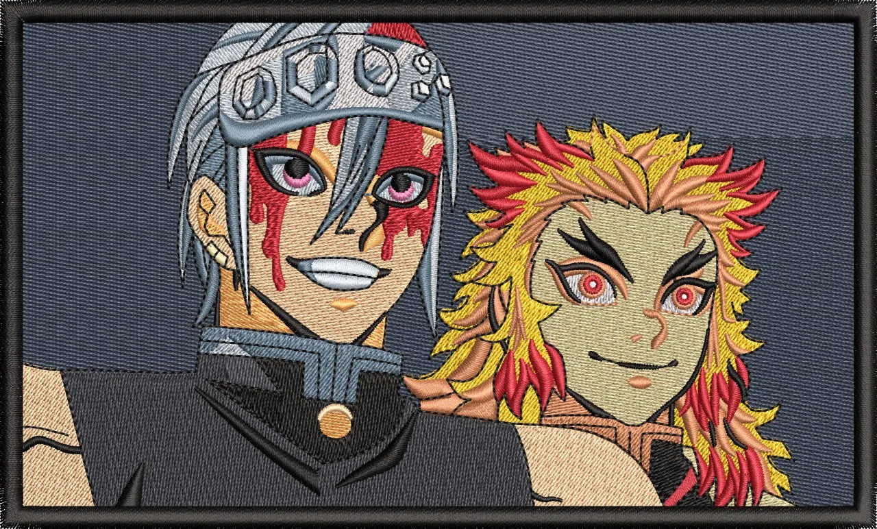 Alternative view of  Tengen Uzui and Kyojuro Rengoku Embroidered Patch Style 